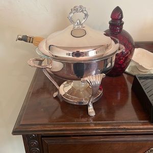 Antique metal food warmer